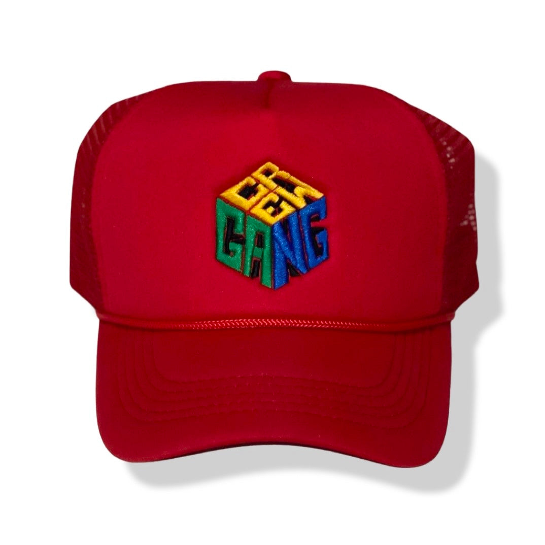 Block Trucker Hat (Red)